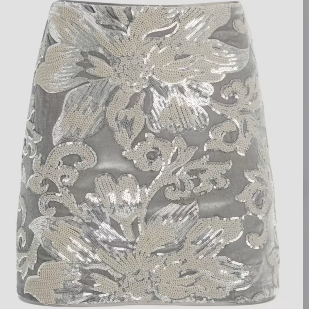 Guess Ernesta Embellished Velvet Skirt